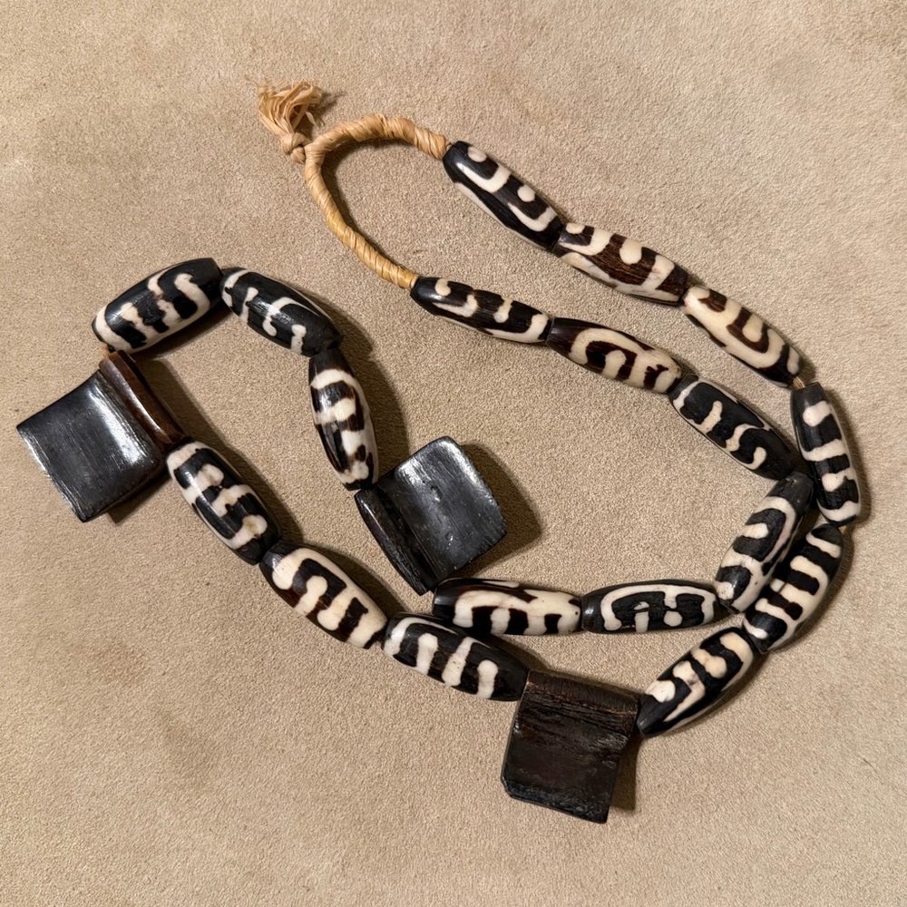 African Handcrafted Batik Bone Beads for Jewelry Making and Crafting - Picture 3 of 3